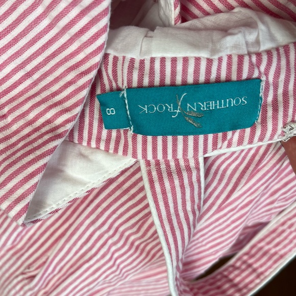 Adorable Southern Frock Pink Seersucker dress. Has one shoulder with two straps! - Picture 5 of 5